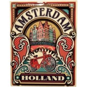 Typisch Hollands Magneet Amsterdam (Wallplate/Poster)  - Rode fiets