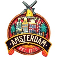 Typisch Hollands Magnet Amsterdam-Weinlese - Mühlen-Giebel-Häuser
