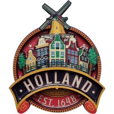 Typisch Hollands Magneet Vintage -Molens-Zaanse huizen