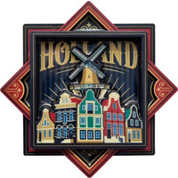 Typisch Hollands Magnet Holland (Octagon) - Weinlese - Mühlen-Zaan Häuser