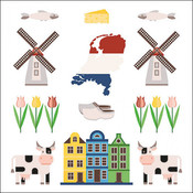 Typisch Hollands Holland napkins with Dutch icons