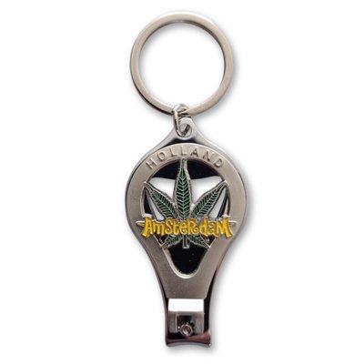Typisch Hollands Key ring nail clipper (on ring) - Amsterdam - Holland tin colour