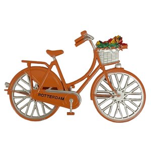 Typisch Hollands Magneet  fiets oranje Rotterdam