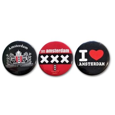 Typisch Hollands Buttons Amsterdam - set of 3 pieces