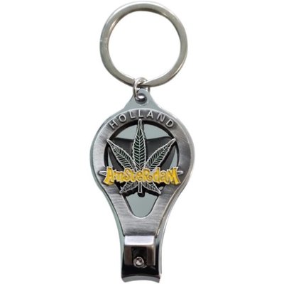 Typisch Hollands Key ring nail clipper (on ring) - Amsterdam - Holland tin colour
