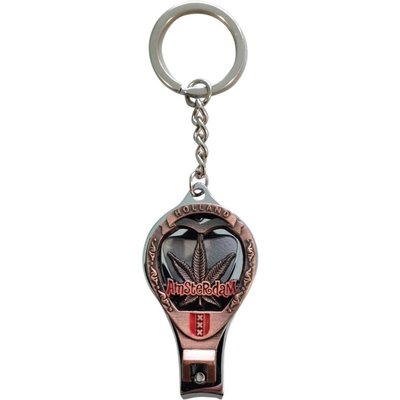 Typisch Hollands Schlüsselanhänger Nagelknipser - Amsterdam - Holland (an einer Kette) Kupferfarbe