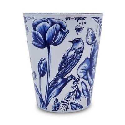 Typisch Hollands Schnapsglas Delfter Blau Blumen-Vogel-Motiv