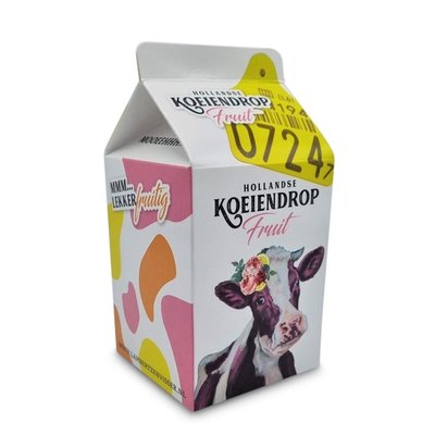 Typisch Hollands Milchverpackung Holländisches Kuhlakritz (Obst)