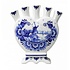 Heinen Delftware Tulpenvaas hartvormig landschap en bloemmotief