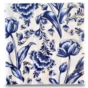 TTD Gifts Napkins Delft blue Holland - Floral pattern
