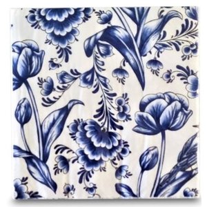 TTD Gifts Servetten Delfts blauw Holland - Bloemmotief