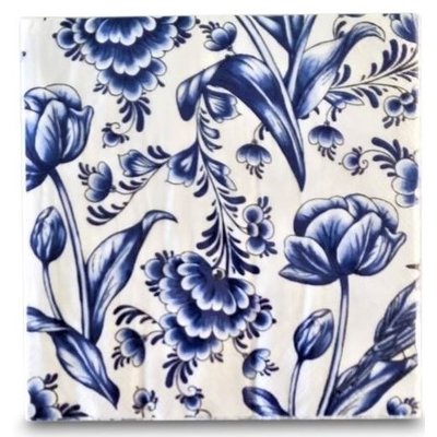 TTD Gifts Servetten Delfts blauw Holland - Bloemmotief
