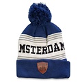 Typisch Hollands Korte Muts Amsterdam met Bol (fleece gevoerd) Blauw