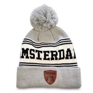 Typisch Hollands Short Hat Amsterdam with Bol (fleece lined) - Gray