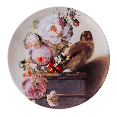 Typisch Hollands Wall plate - the Goldfinch - in pastel Ø 26 cm.