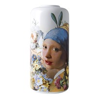 Typisch Hollands Stylish Cylinder vase Girl with a pearl pastel 30cm