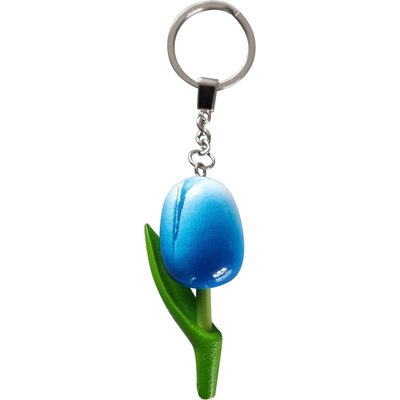 Typisch Hollands Schlüsselanhänger Tulpe - Holland - Blau-Weiß