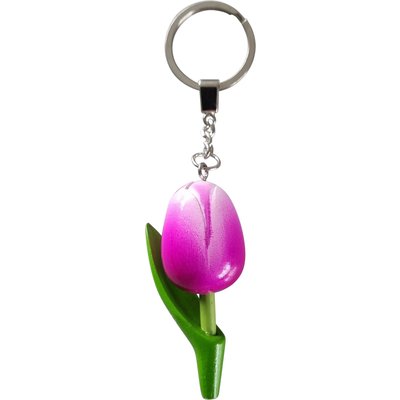 Typisch Hollands Keychain Tulip - Violet-White