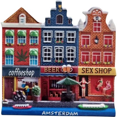 Typisch Hollands Magnet Coffeeshop-Bier-SexShop