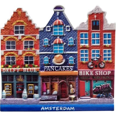 Typisch Hollands Magnet Delftblau-Pfannkuchen-Bikeshop
