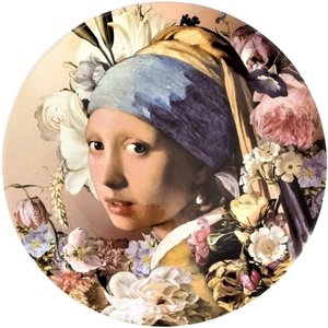 Typisch Hollands Wall plate - girl with a pearl earring - Pastel