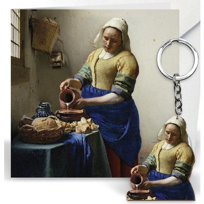 Typisch Hollands Exclusieve cadeauset Vermeer  ( Het melkmeisje) met stroopwafels