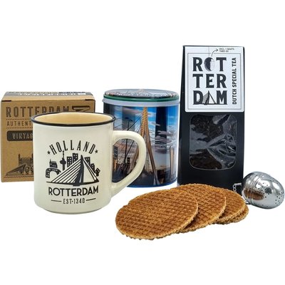 Typisch Hollands Tee - Becher und Stroopwafels aus der Dose - Rotterdam - GRATIS Tee-Ei