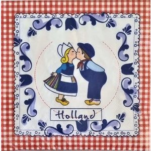 Typisch Hollands Servietten mit küssendem Paar Holland