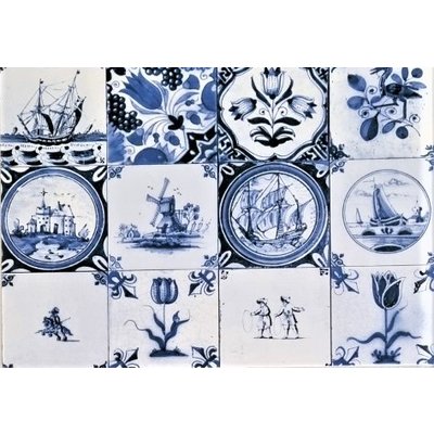 Typisch Hollands Double greeting card - Holland - Delft blue tiles