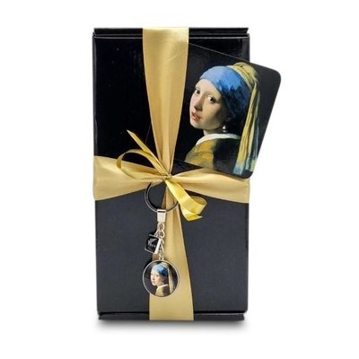 Typisch Hollands Exklusives Geschenkset Vermeer (Das Mädchen mit der Perle) mit Sirupwaffeln