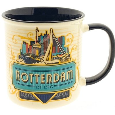 Matix Mok Rotterdam - Wit met blauw oor - blauwe binnenzijde