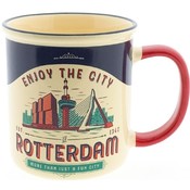 Typisch Hollands Becher Rotterdam - Weiß mit rotem Ohr