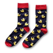 Typisch Hollands Damensocken - Rubber Ducks - Schwarz - Roter Absatz