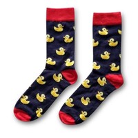 TTD Gifts Damensocken - Rubber Ducks - Schwarz - Roter Absatz