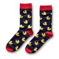 Typisch Hollands Damensocken - Rubber Ducks - Schwarz - Roter Absatz