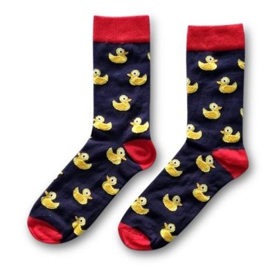 Typisch Hollands Women's Socks - Rubber Ducks - Black - Red Heel