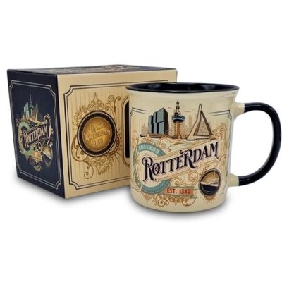 Matix Mug Rotterdam - White with blue handle - blue interior