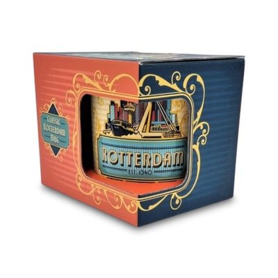 Matix Mug Rotterdam - White with blue ear - blue inside