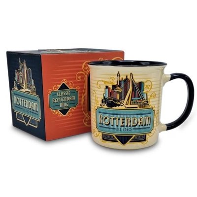 Matix Becher Rotterdam - Weiß mit blauem Ohr - innen blau