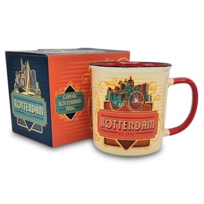 Matix Mug Rotterdam - White with red ear and red inside