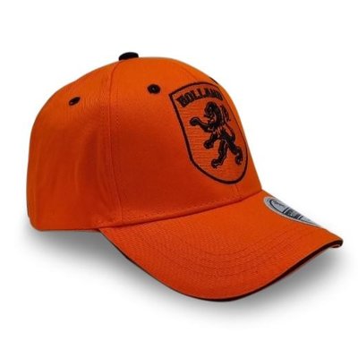 Typisch Hollands Orangefarbene Kappe – Holland – schwarzes Logo – niederländischer Löwe