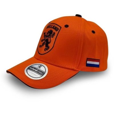 Typisch Hollands Orangefarbene Kappe – Holland – schwarzes Logo – niederländischer Löwe