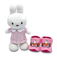 Typisch Hollands Miffy Geschenkset - Kuscheltier und Hausschuhe - Rosa