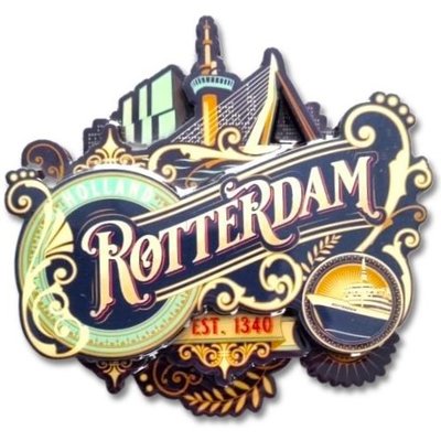 Typisch Hollands Magnet Rotterdam (Ornamente) - Vintage - Rotterdam