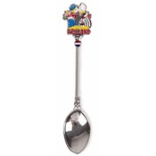 Typisch Hollands Teelöffel mit farbigem Kusspaar, Holland, glänzend silber