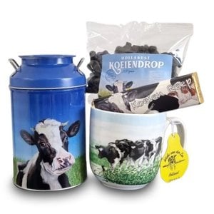 www.typisch-hollands-geschenkpakket.nl Gift package cows - Wiebe van der Zee (milk churn)