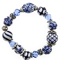 Heinen Delfts blauw Crystal glass and Delft blue bracelet