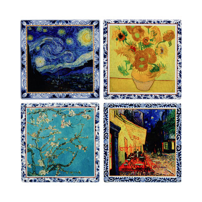 Heinen Delfts blauw Untersetzer Van Gogh Color 4er-Set
