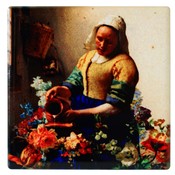 Heinen Delfts blauw Magnet - The Milkmaid - Johannes Vermeer