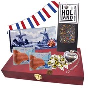 Typisch Hollands Geschenkkist met Holland thee en chocolade